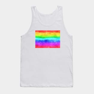 Rainbow Watercolor Stripes Tank Top